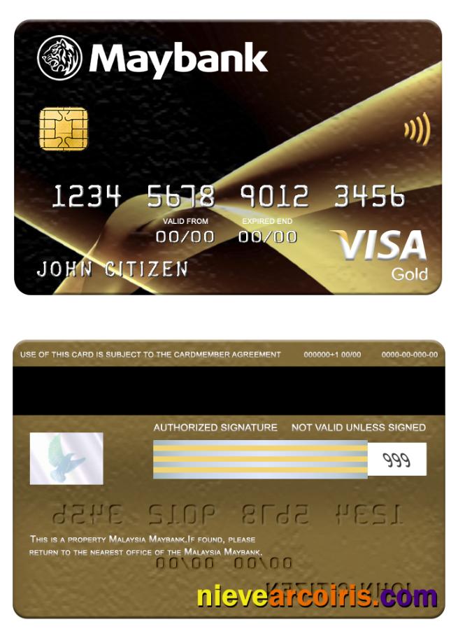 Malaysia Maybank visa gold card